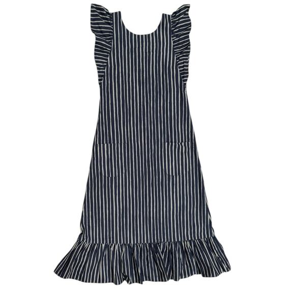Vintage Marimekko Striped Pinafore Apron Reversible Maxi Dress - Picture 5 of 9
